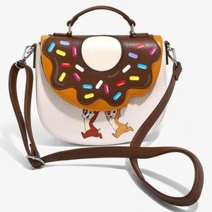 Loungefly Disney Chip and Dale Donut Crossbody Bag NWT